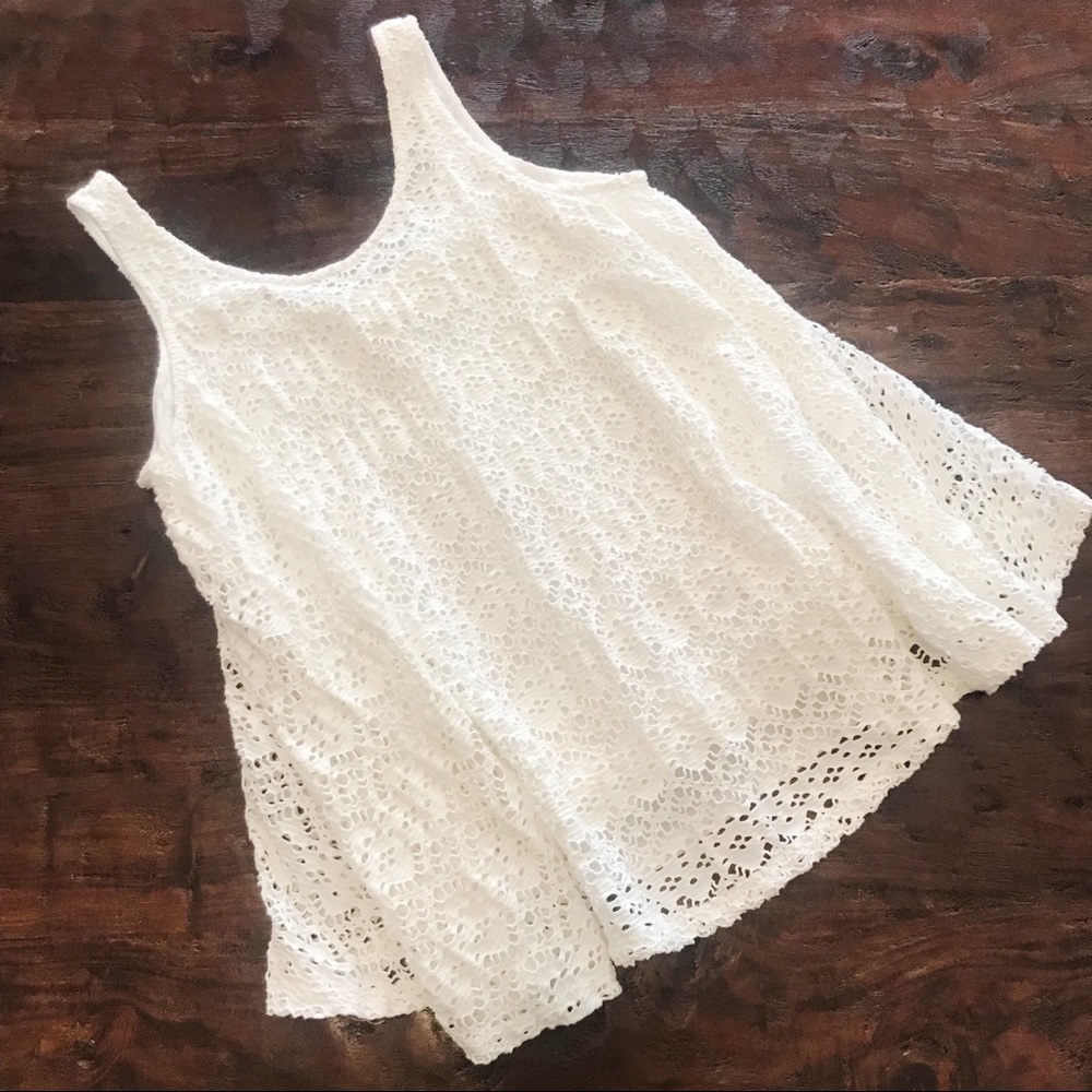 ✨Deletta White Lace Sleeveless Tank Top